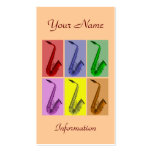 Collage of Colourful Saxophones Business Card