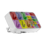 Collage of Colourful Saxophones on Mp3 Speaker