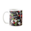 Collage with Black Cheshire Cat Buttons mugs