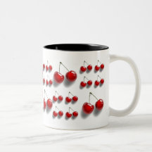 collage with cherries coffee mug