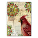 Collaged Old Letters and Postcards with Bird