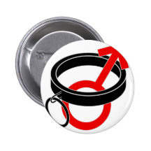 Collared male symbol. button