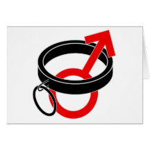 Collared male symbol. greeting card