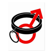 Collared male symbol. post cards