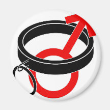 Collared male symbol. refrigerator magnet