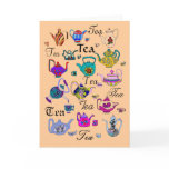 Collection of  Vintage Teapots (blank inside) Greeting Card