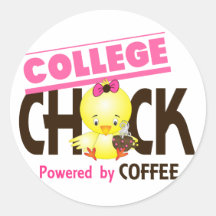 College Chick 4 Stickers