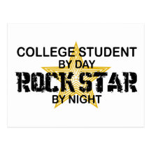 College Student Rock Star by Night Post Cards