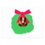 Collie Holiday Christmas Wreath Post Cards