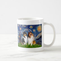 Collie Pair 1 - Starry Night Coffee Mugs