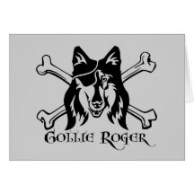 Collie Pirate Dog Greeting Cards