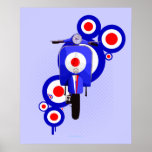 Collossal Retro Target scooter and mod circle art posters