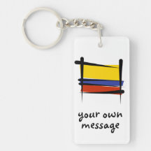 Colombia Brush Flag Acrylic Keychain