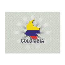 Colombia Flag Map 2.0 Postcard