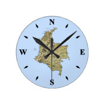 Colombia Map Clock