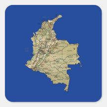 Colombia Map Sticker