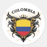 Colombia Round Stickers