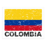 Colombia Vintage Flag Post Card