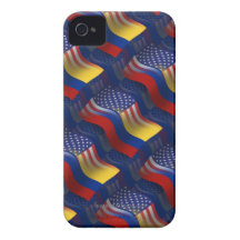 Colombian-American Waving Flag iPhone 4 Case-Mate Cases