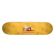 Colombian Girl Silhouette Flag Skate Boards