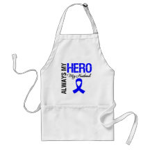 Colon Cancer Always My Hero My Husband Apron