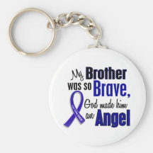 Colon Cancer ANGEL 1 Brother Keychains