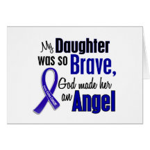 Colon Cancer ANGEL 1 Daughter Greeting Cards