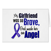 Colon Cancer ANGEL 1 Girlfriend Greeting Cards