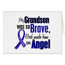 Colon Cancer ANGEL 1 Grandson Greeting Card