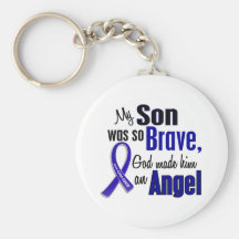 Colon Cancer ANGEL 1 Son Keychains