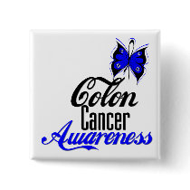 Colon Cancer Awareness Butterfly Button