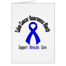Colon Cancer Awareness Month Blue Ribbon Cards