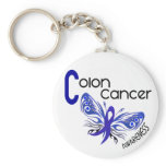 Colon Cancer BUTTERFLY 3 keychains