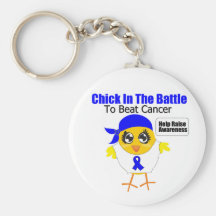 Colon Cancer Chick In the Battle to Beat Cancer Key Chain