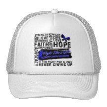 Colon Cancer Collage - Fight Like a Girl Mesh Hats