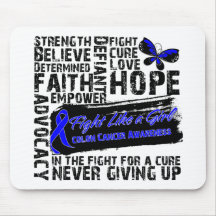 Colon Cancer Collage - Fight Like a Girl Mouse Pad