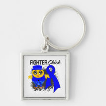 Colon Cancer Fighter Chick Grunge Keychains