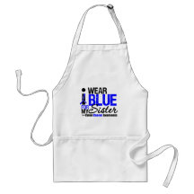 Colon Cancer I Wear Blue Ribbon For My Sister Aprons