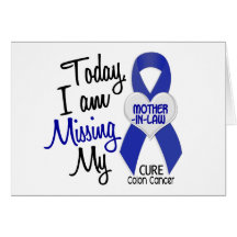 Colon Cancer MISSING MY MOTHER-IN-LAW Greeting Cards