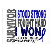 Colon Cancer Survivor 4 Postcards