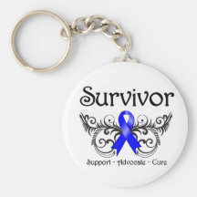 Colon Cancer Survivor Floral Deco Key Chains