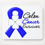 Colon Cancer Survivor Flower Ribbon mousepads