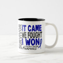 Colon Cancer Survivor It Came We Fought I Won Coffee Mugs