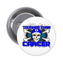Colon Cancer Tougher Than Cancer Skull Buttons