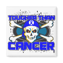 Colon Cancer Tougher Than Cancer Skull Magnet