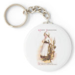 Colonial American Girl and her Spinning Wheel keychains