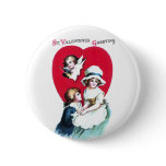 Colonial Couple and Cupid Vintage Valentine buttons