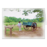 Colonial Farmer and Wagon cards