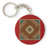 Colonial Pavement in Dark Green & Rust Key Chain