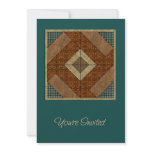 Colonial Pavement Square in Rust & Dk Green invitations